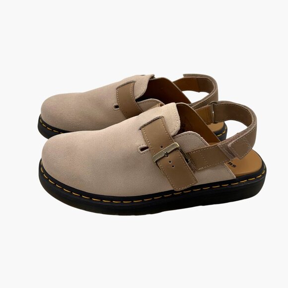 Dr. Martens Unisex Size 11/12 Leather Jorge II Beige Suede Open Back Sandals - Picture 3 of 15